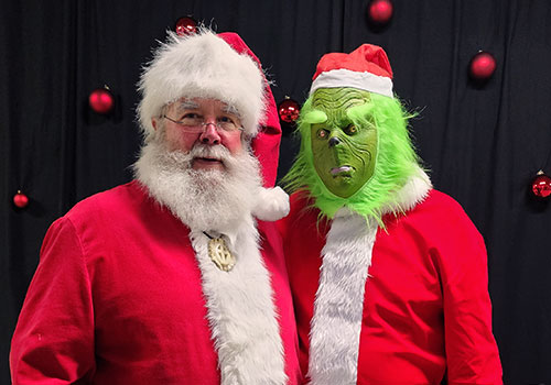 Meet Santa and The Mean One at Appleberry Orchard in Donnellson, Iowa.